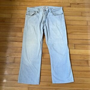 Levis 527 Low Boot Cut Jeans Light Wash Blue Denim Mens 38x30 100% Cotton